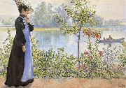 Carl Larsson, Late Summer Karin by the Shore